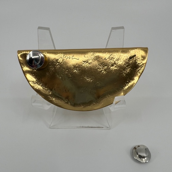 Vintage Beth Schwartz Golden Dumpling/Pierogi/Knish/Taco/Empanada Pin/Brooch - Picture 5 of 16